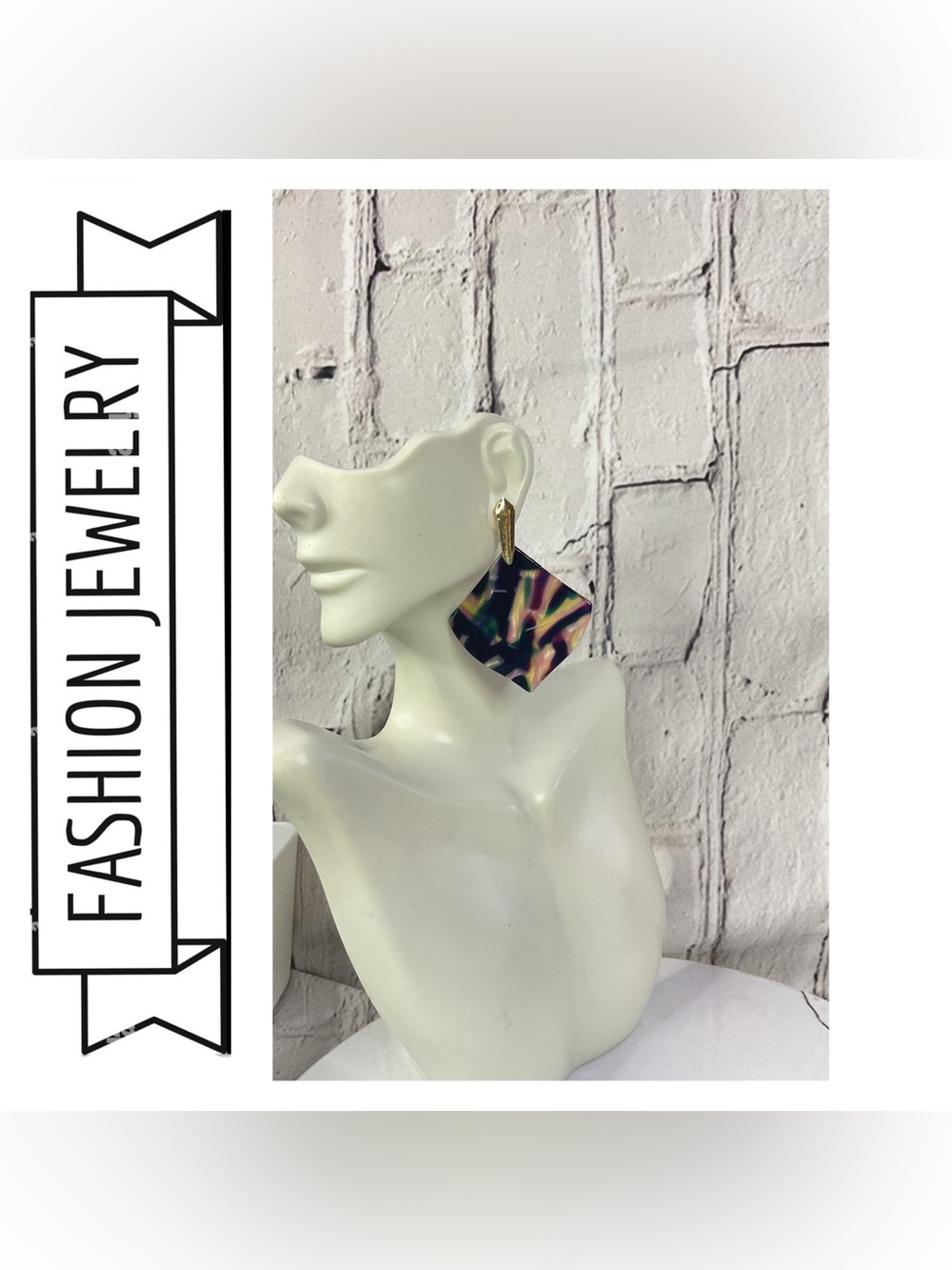 🌟🌟 Multicolor Geometric Resin Drop Earrings